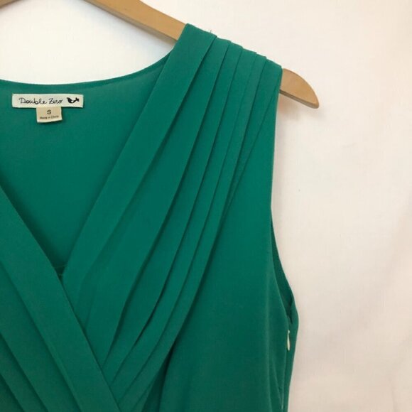 DOUBLE ZERO Green Cream Ivory Floral Lace Sleeveless Party Dress JUNIORS Small S - Picture 2 of 7